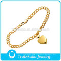 L-B0217 18K Or Haute Polsih 316L Chaîne En Acier Inoxydable Urnes Chaîne Crémation Bracelet En Gros Crémation Cendres Coeur Pendentif Charme